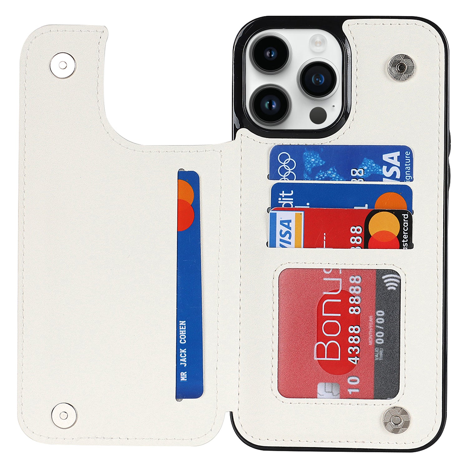 For iPhone 12 Pro Max Anti-Scratch Phone Cover Magnetic Button Kickstand Card Holder PU Leather TPU Case For iPhone 12 Pro Max Anti-Scratch Phone Cover Magnetic Button Kickstand Card Holder PU Leather TPU Case